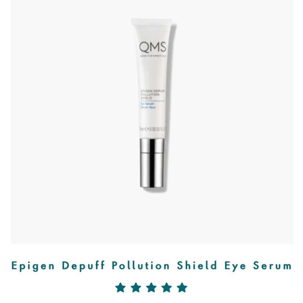 QMS epicentre de puff pollution shield eye serum.